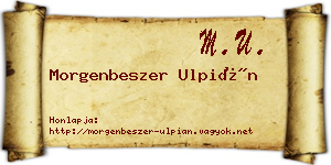 Morgenbeszer Ulpián névjegykártya